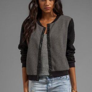 Sanctuary Gray/Black Quilted Varsity Jacket M